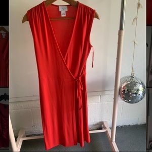 LOFT RED WRAP AROUND DRESS